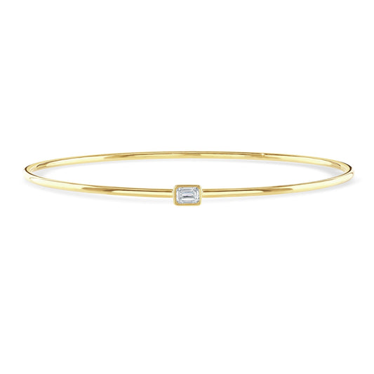 Diamond Classics Yellow Gold Emerald Cut Diamond Bangle