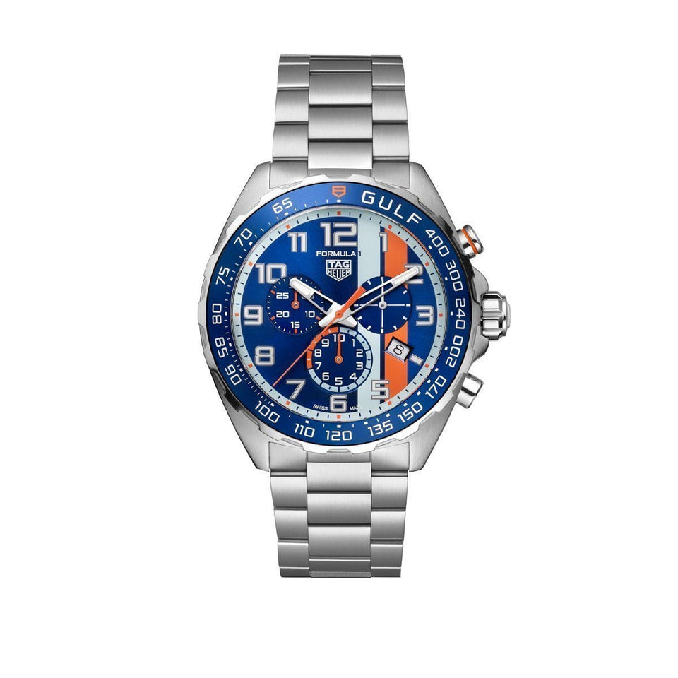 TAG Heuer Formula 1 x Gulf Chronograph 43mm Quartz Watch at David M Robinson