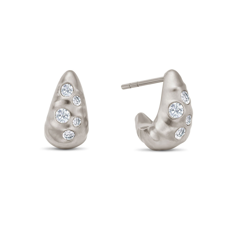 David M Robinson Cloud Nine 18ct White Gold Diamond Earrings