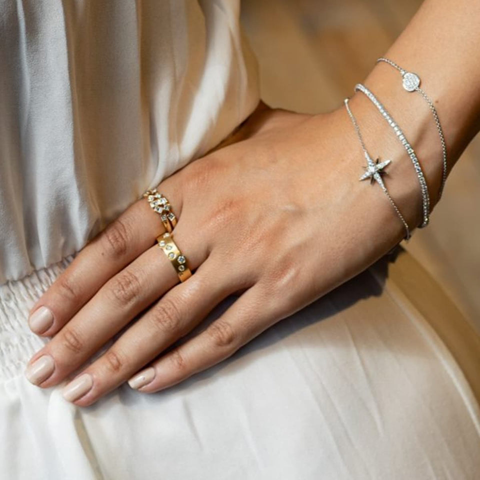 Cloud Nine Yellow Gold Slim Diamond Ring