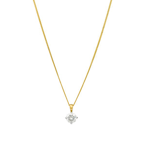 Diamond Classics Yellow Gold Round Brilliant Cut Diamond Pendant