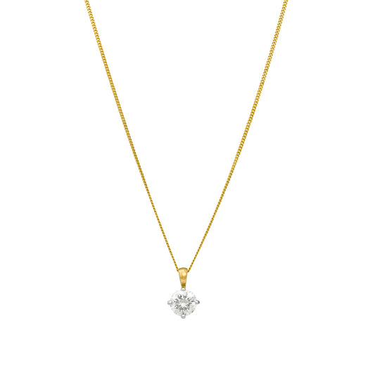 Diamond Classics 18ct Yellow Gold Round Brilliant Cut Diamond Pendant at David M Robinson