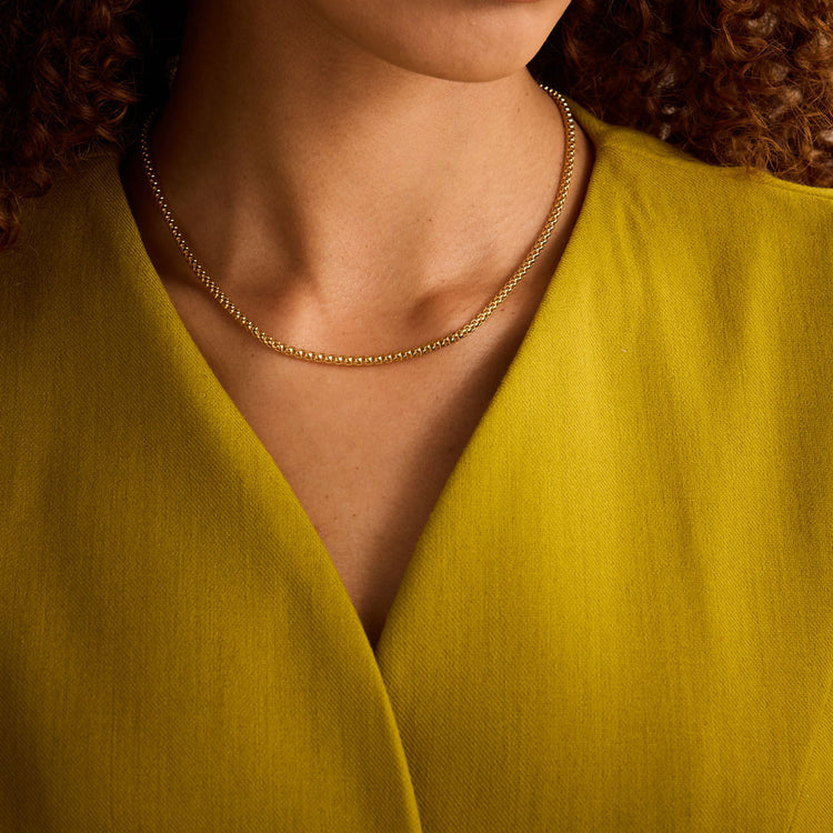 18ct Yellow Gold Woven Link Chain at David M Robinson