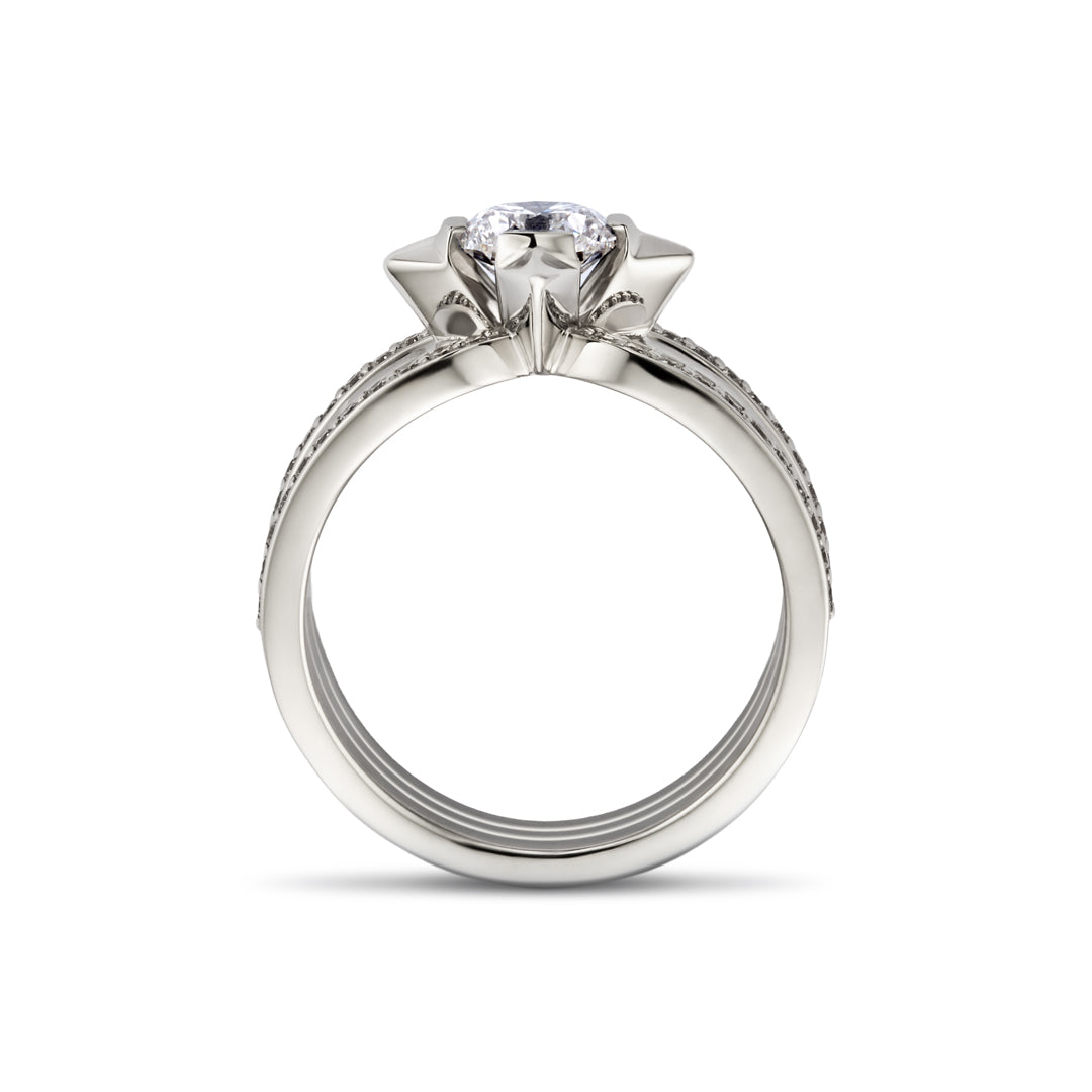 David M Robinson True North 18ct White Gold Triple Row Diamond Ring