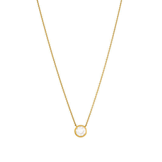 Diamond Classics Yellow Gold Bezel Set Diamond Pendant at DMR