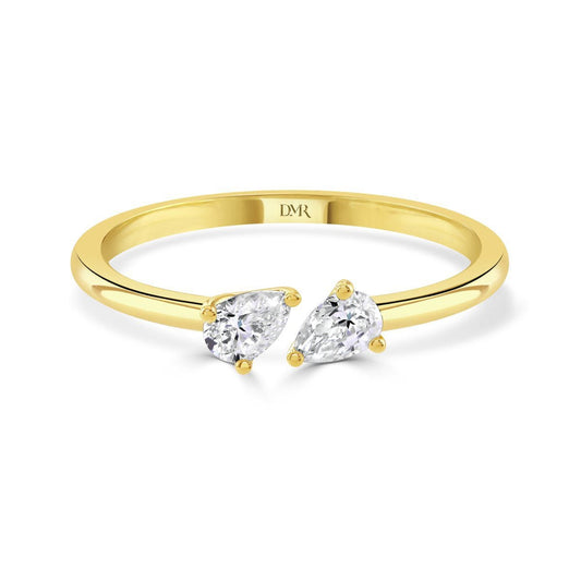 Ditto 18ct Yellow Gold Pear Shape Diamond Ring at David M Robinson