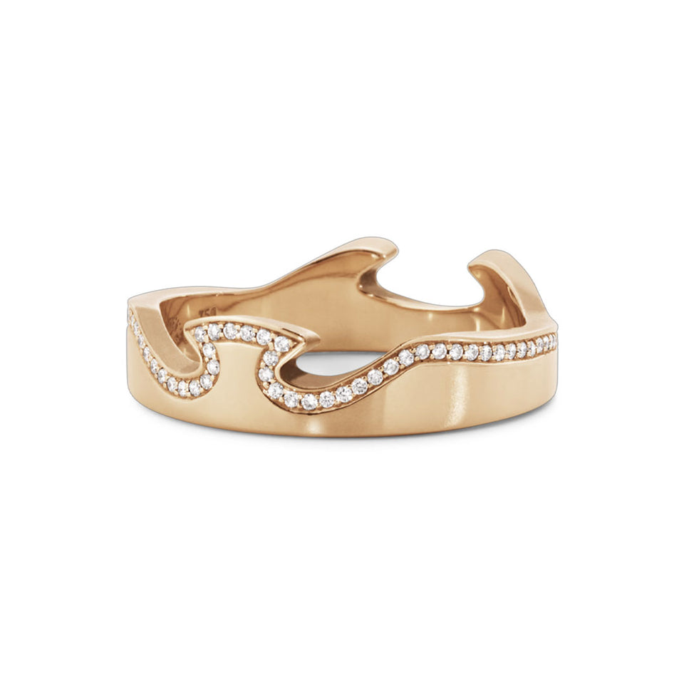 Georg Jensen Fusion 18ct Rose Gold Diamond End Ring at David M Robinson