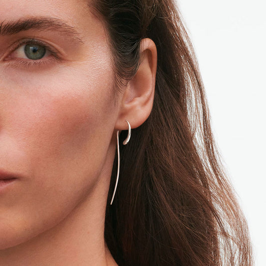 Georg Jensen Mercy Long Threader Sterling Silver Earrings at David M Robinson