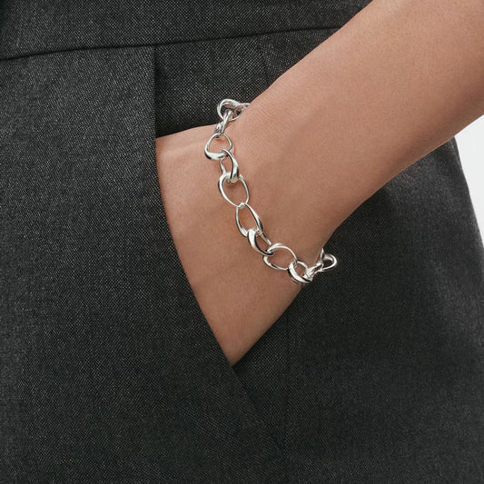 Georg Jensen Offspring Sterling Silver Link Bracelet at David M Robinson