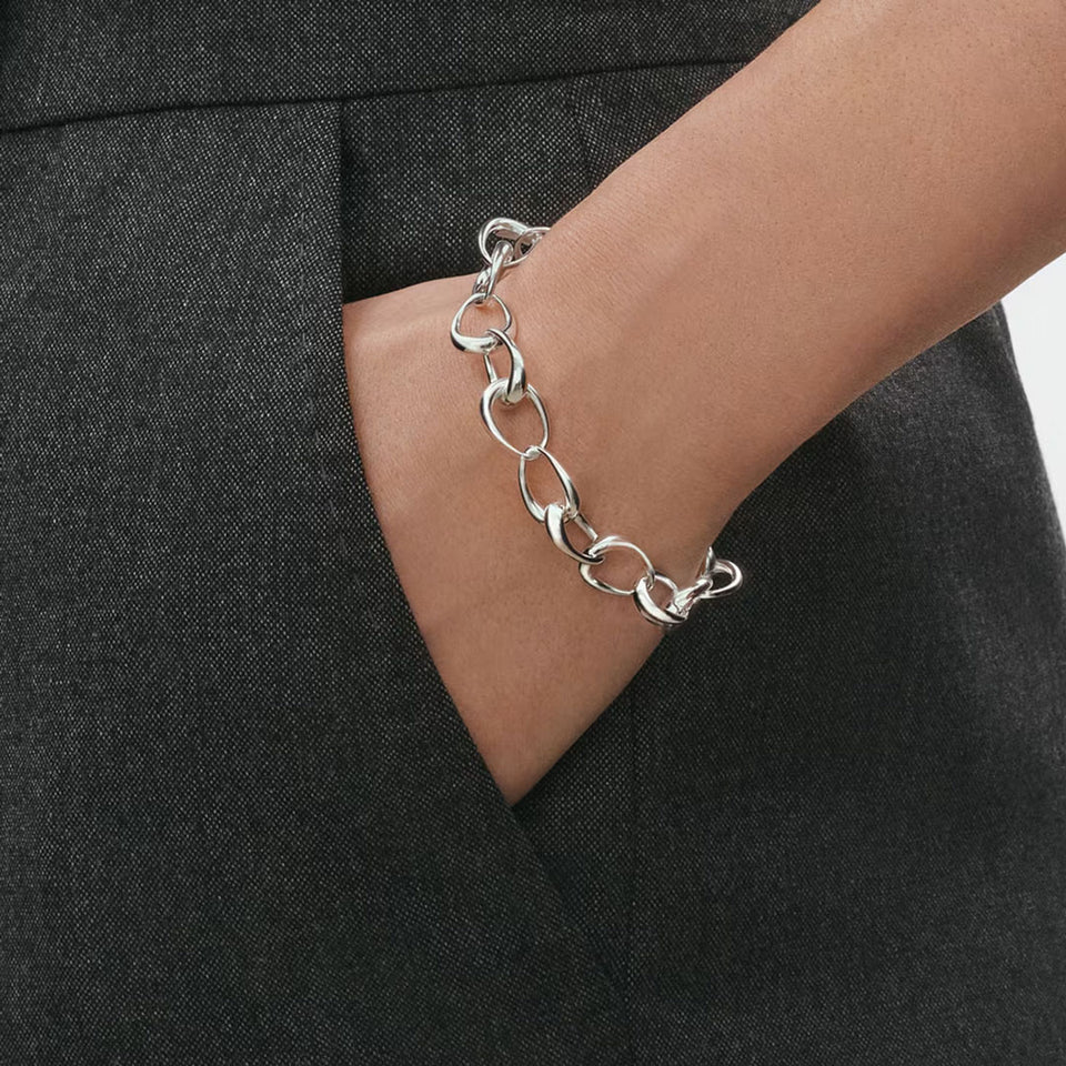 Georg Jensen Offspring Sterling Silver Link Bracelet at David M Robinson