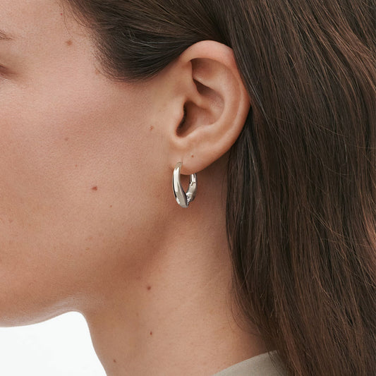 Georg Jensen Reflect Silver Hoop Earrings at David M Robinson