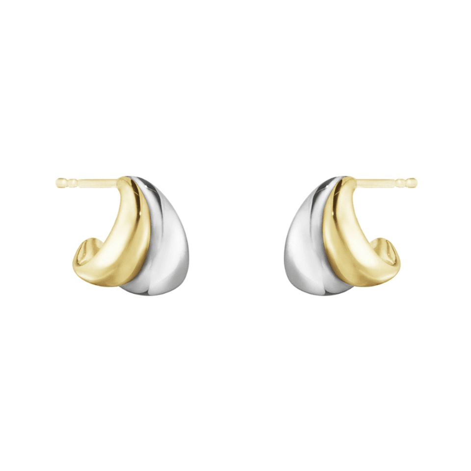 Curve Sterling Silver &amp; 18ct Yellow Gold Earrings