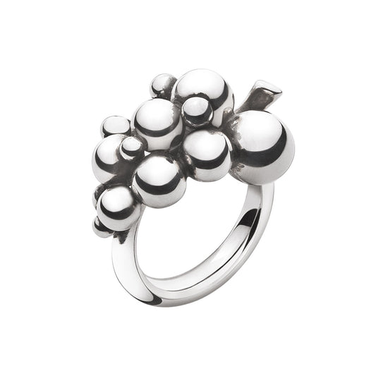 Georg Jensen Moonlight Grapes Small Sterling Silver Ring at David M Robinson