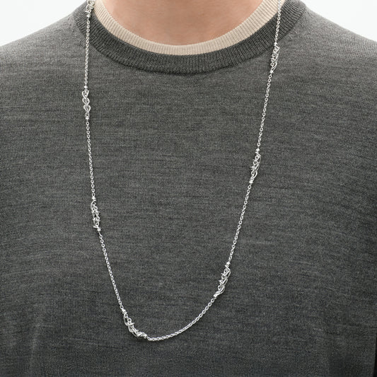 Georg Jensen Weft Single Link Sterling Silver Sautoir at David M Robinson