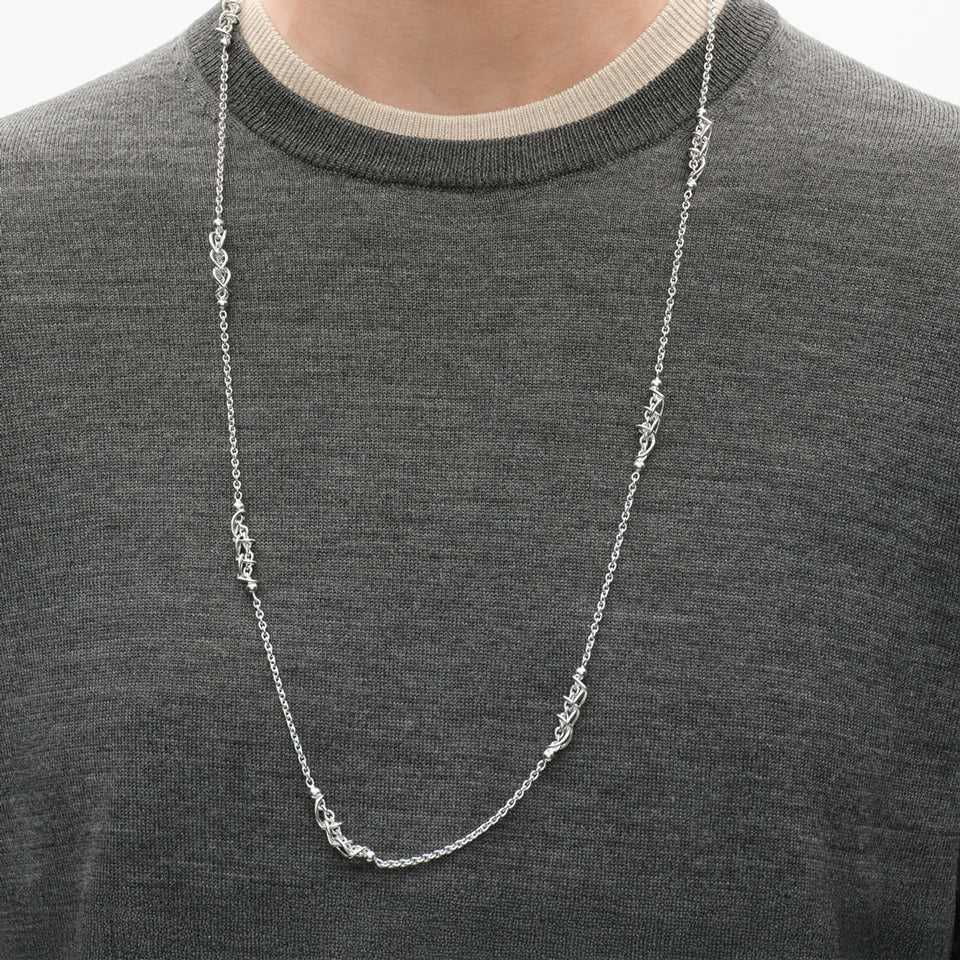 Georg Jensen Weft Single Link Sterling Silver Sautoir at David M Robinson