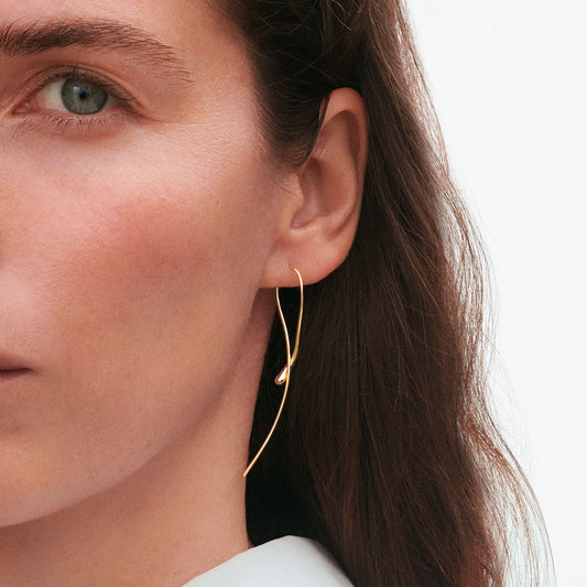 Georg Jensen Mercy 18ct Yellow Gold Earrings at David M Robinson