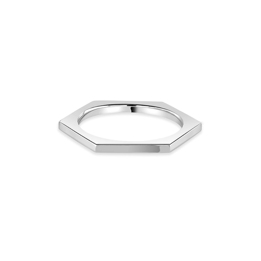 Honeycomb Platinum Stacking Ring