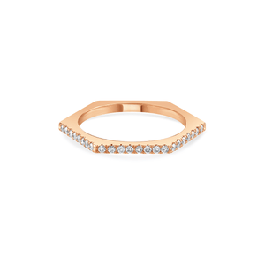 Honeycomb Rose Gold Diamond Stacking Ring