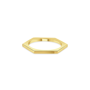 Honeycomb Yellow Gold Stacking Ring