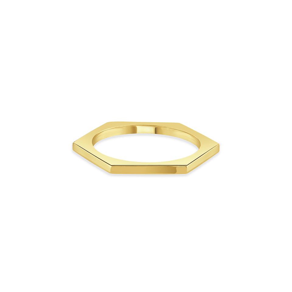 Honeycomb 18ct Yellow Gold Stacking Ring at David M Robinson
