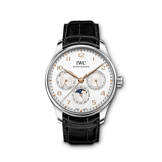 IWC Schaffhausen Portugieser Perpetual Calendar Steel 42mm Watch at David M Robinson