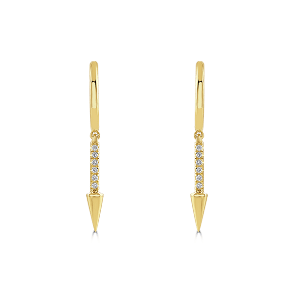 Love Lines 18ct Yellow Gold Diamond Huggie Earrings at David M Robinson