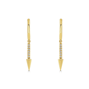 Love Lines Yellow Gold Diamond Huggie Earrings
