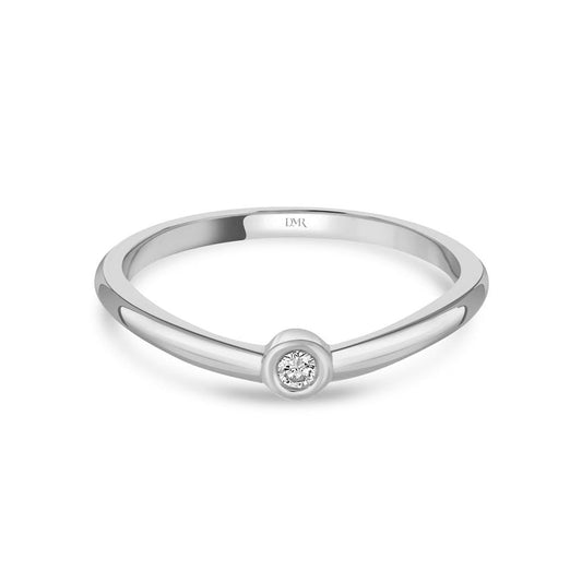 DMR Lunar White Gold Diamond Stacking Ring