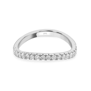 Lunar White Gold Diamond Stacking Ring