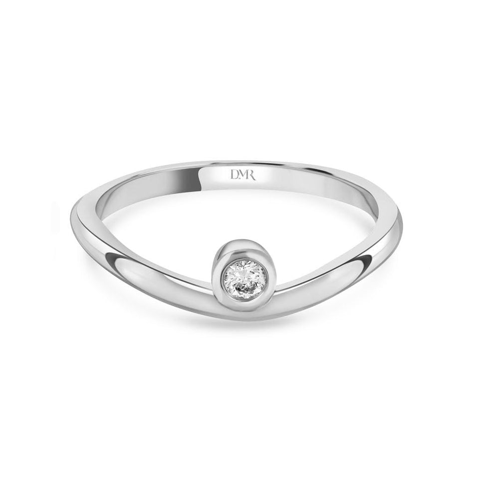 DMR Lunar White Gold Diamond Stacking Ring