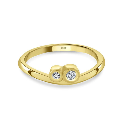 DMR Lunar Yellow Gold Diamond Stacking Ring