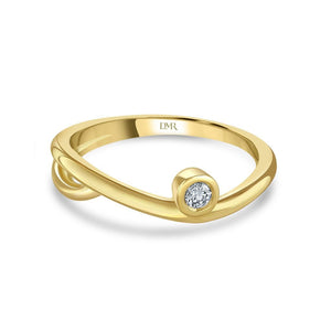 Lunar Yellow Gold Diamond Stacking Ring