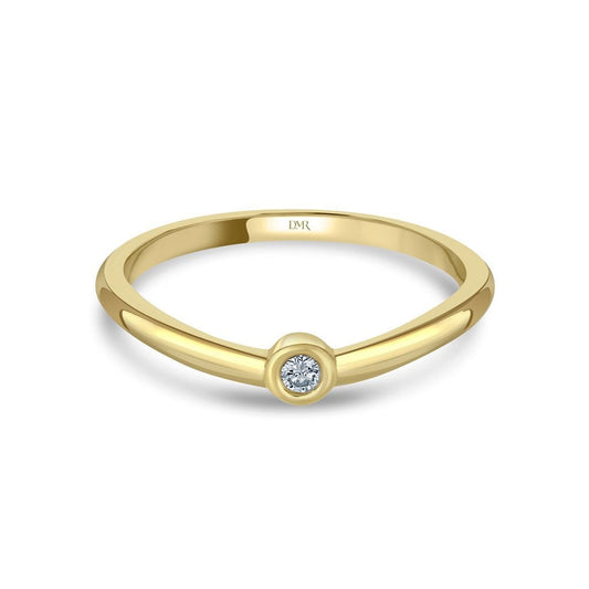 DMR Lunar Yellow Gold Diamond Stacking Ring
