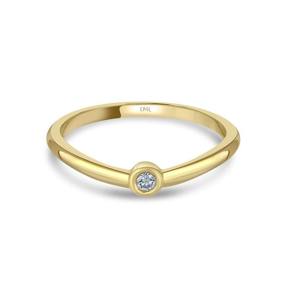 DMR Lunar Yellow Gold Diamond Stacking Ring