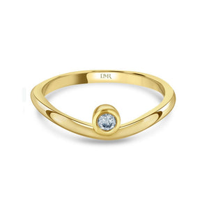 Lunar Yellow Gold Diamond Stacking Ring