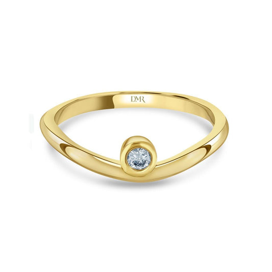 DMR Lunar Yellow Gold Diamond Stacking Ring