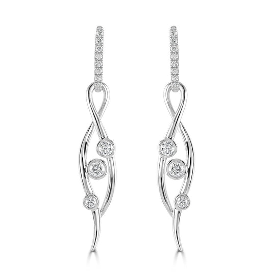 Lunar Earrings in white gold