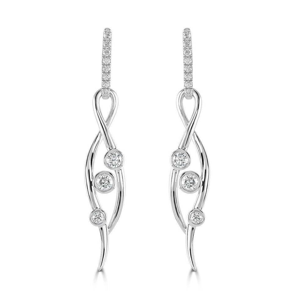 Lunar Earrings in white gold