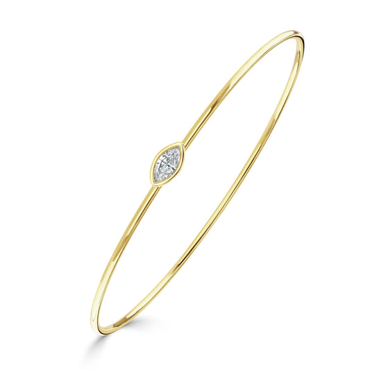Diamond Classics Yellow Gold Marquise Cut Diamond Bangle