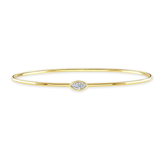 Diamond Classics Yellow Gold Marquise Cut Diamond Bangle