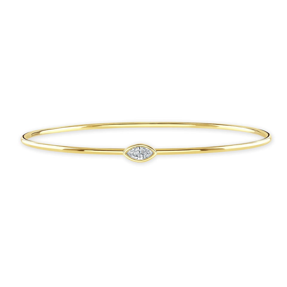 Diamond Classics 18ct Yellow Gold Marquise Cut Diamond Bangle at David M Robinson