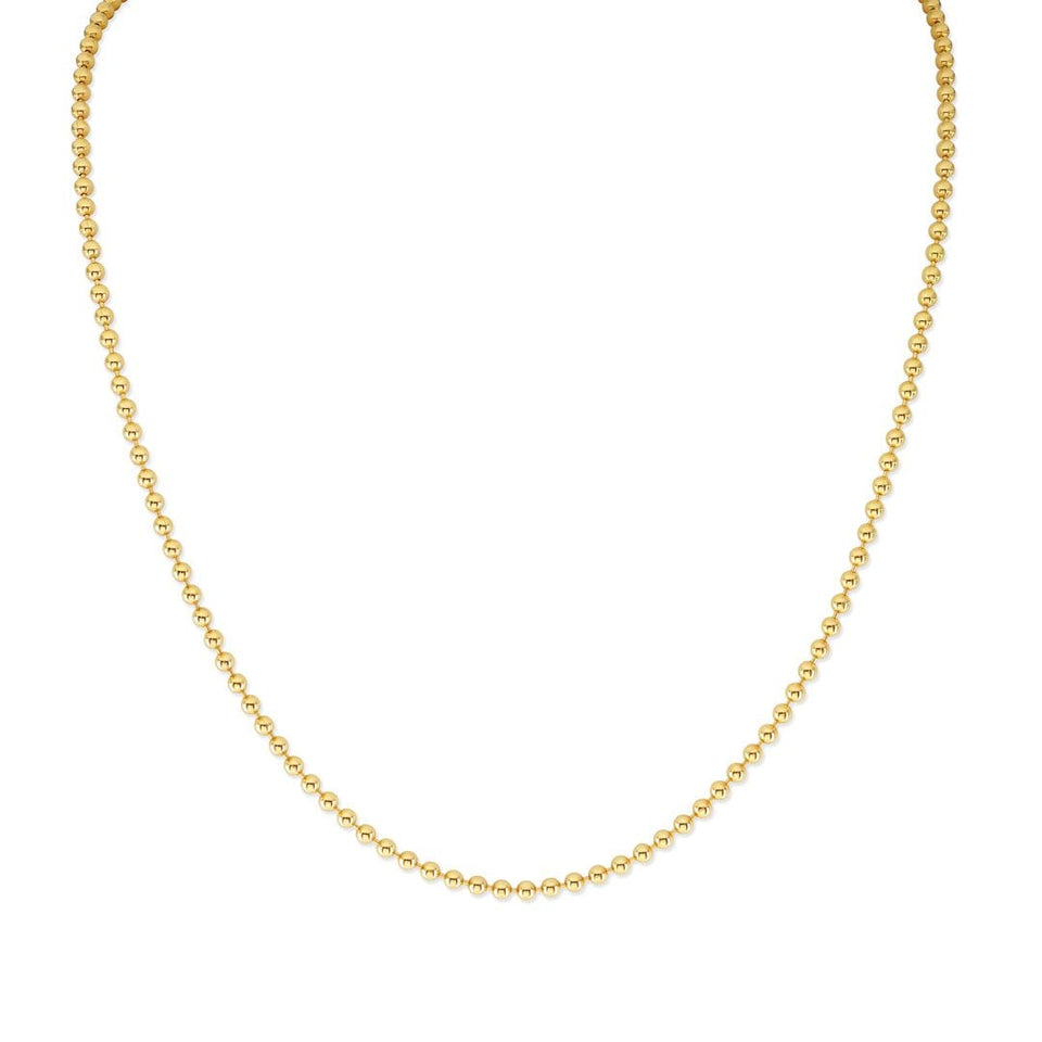 18ct Yellow Gold Ball Chain Necklace at David M Robinson