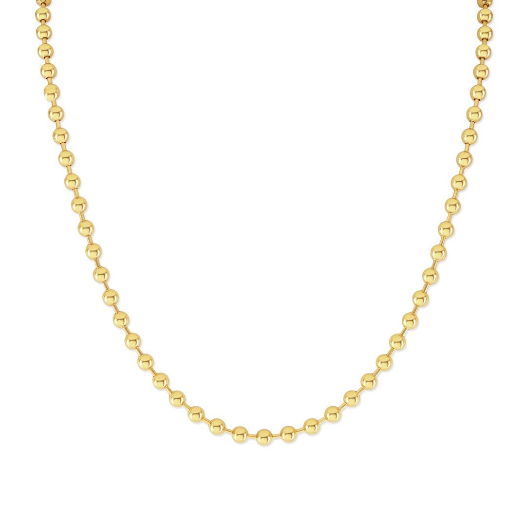 18ct Yellow Gold Ball Chain Necklace at David M Robinson