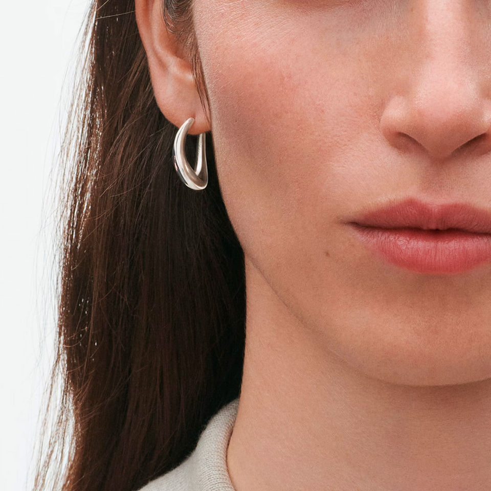Georg Jensen Offspring Sterling Silver Earhoops at David M Robinson