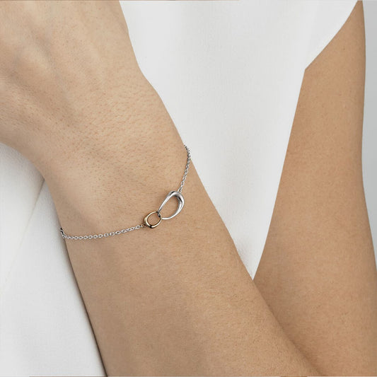 Offspring Sterling Silver &amp; 18ct Rose Gold Bracelet