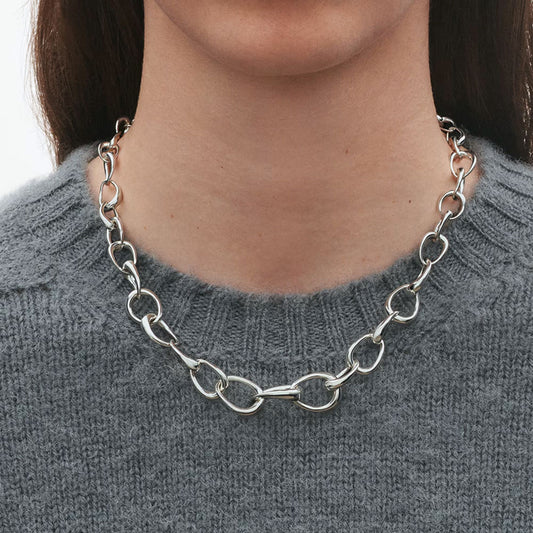 Georg Jensen Offspring Sterling Silver Link Necklace at David M Robinson