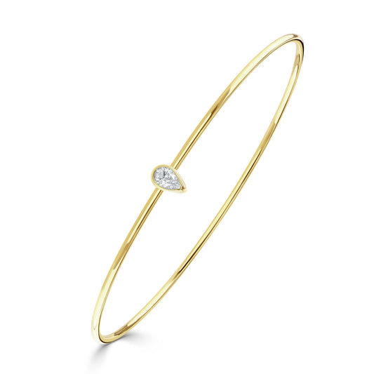 Diamond Classics Yellow Gold Pear Shape Diamond Bangle