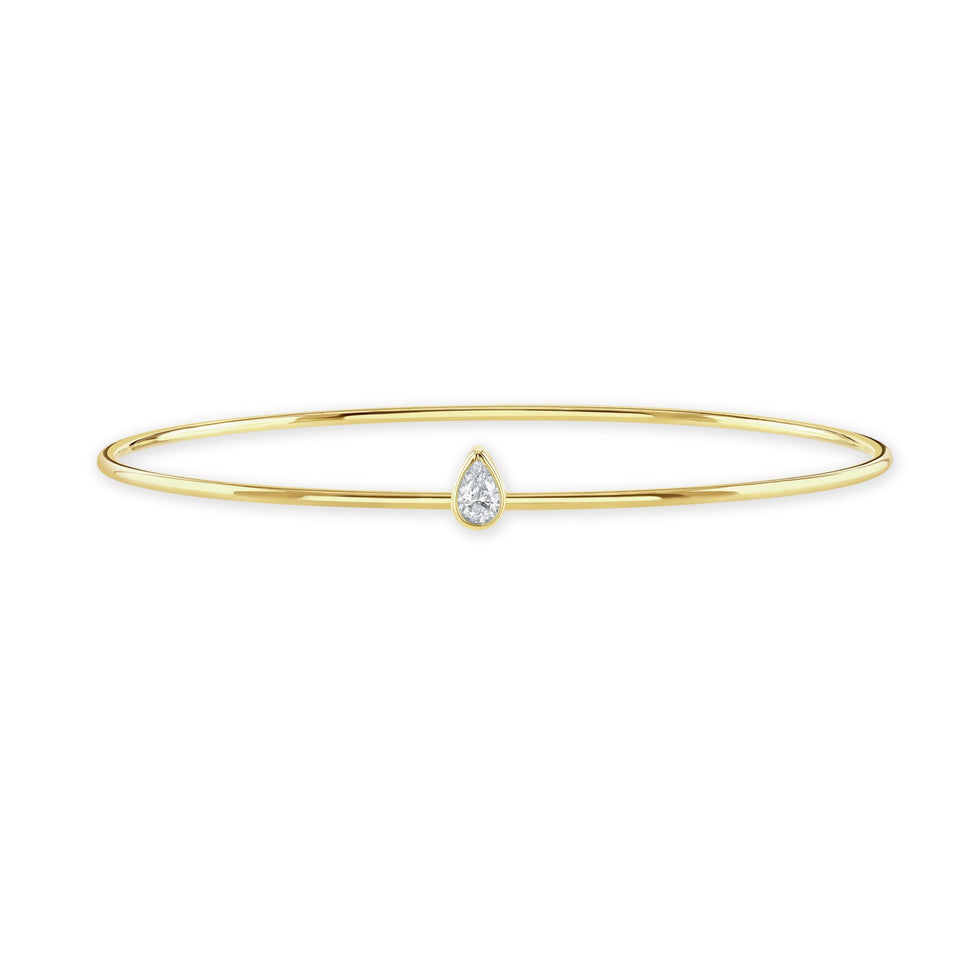 Diamond Classics 18ct Yellow Gold Pear Shape Diamond Bangle at David M Robinson
