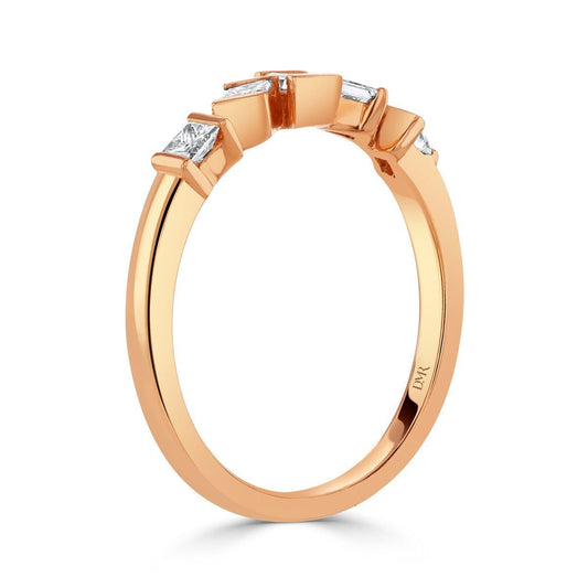 Hopscotch Rose Gold Diamond Stacking Ring