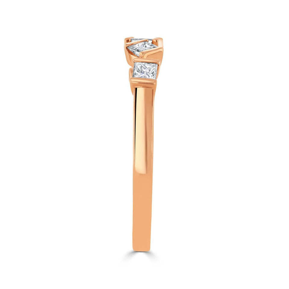 Hopscotch Rose Gold Diamond Stacking Ring